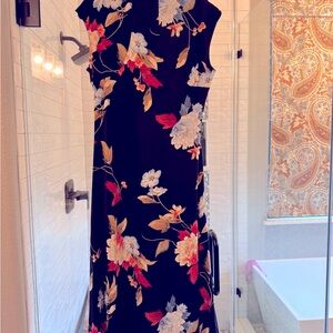 Floral Black Dress-White‎ House Black Market -#nwt size L